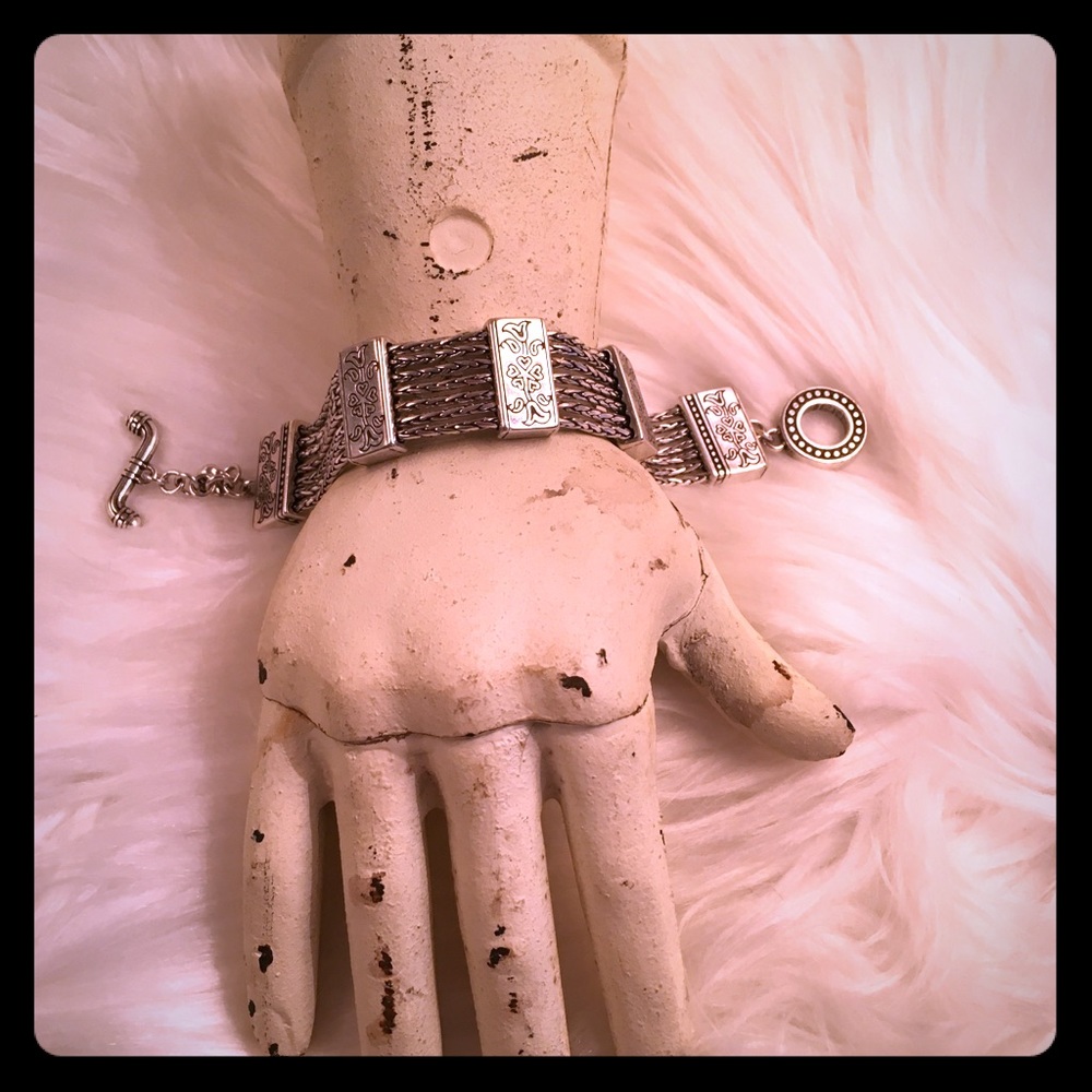 Brighton silver slide & chain bracelet fabulous